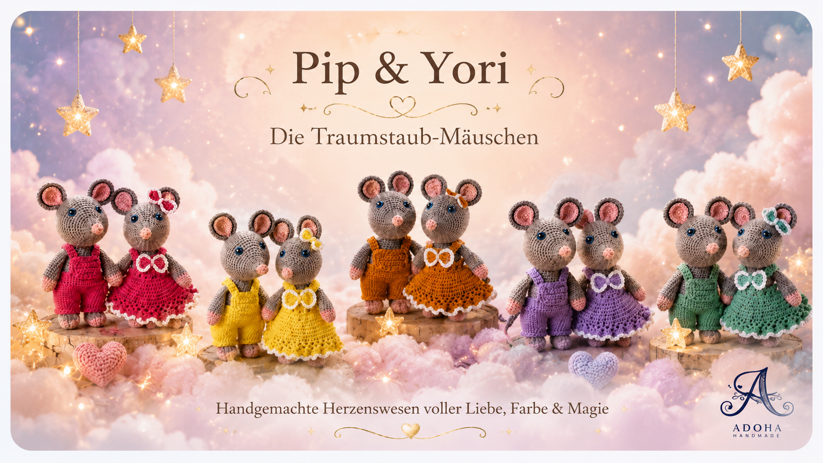 Pip & Yori – Handgemachte Mäusemagie für dein Herz